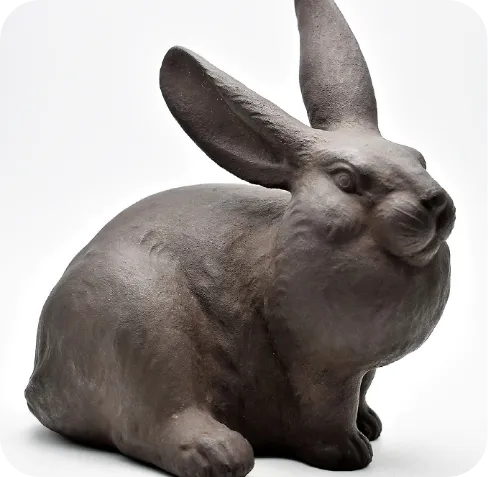 山田宗美鉄打出 兎置物