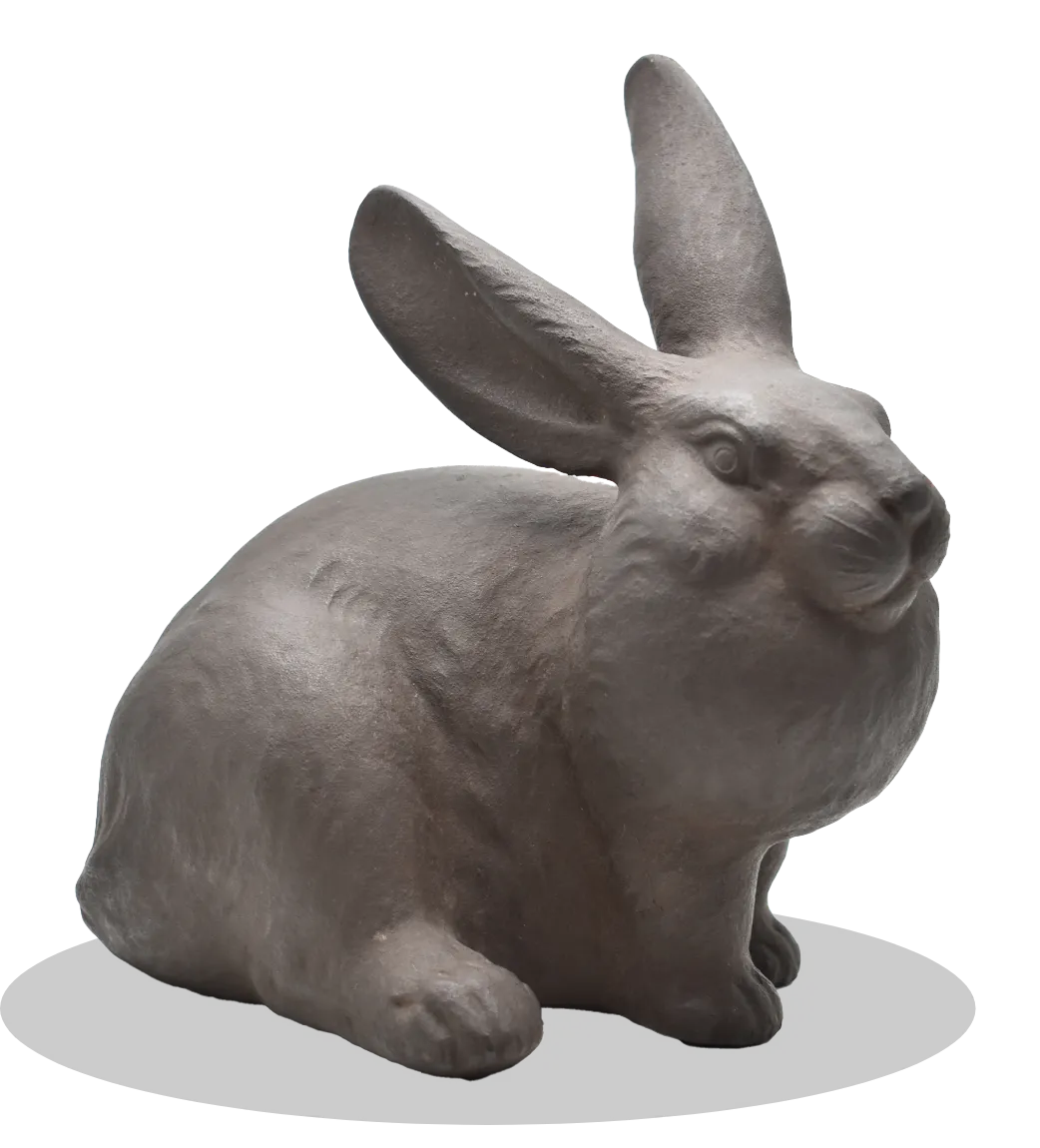 鉄打出兎置物 山田宗美